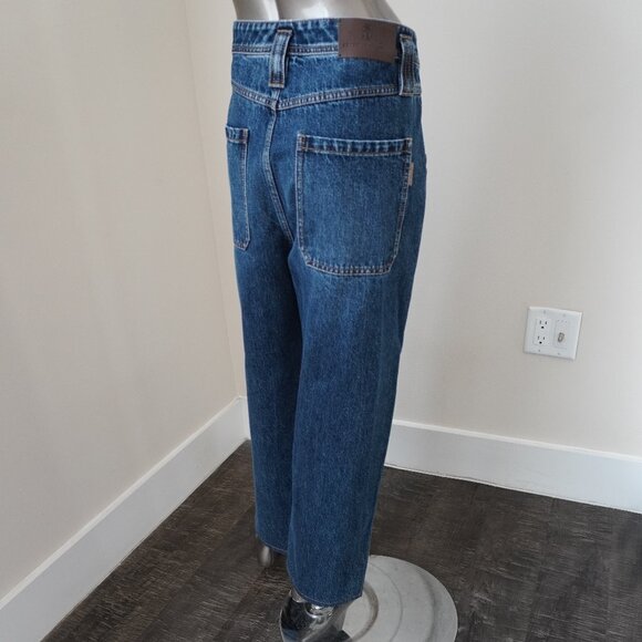 Brunello Cucinelli Monili Jeans Blue Denim High Waist Carpenter Wide Leg Size 6 - Picture 2 of 16